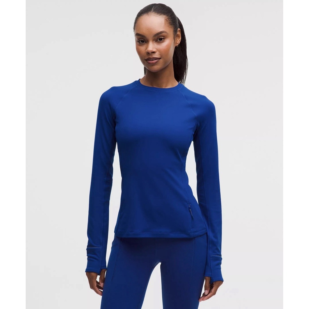 Lululemon It's Rulu Long Sleeve Size Large Blue‎ Women's Athletic Yoga